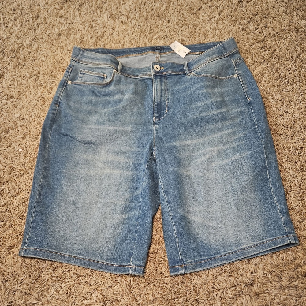 J Jill Denim Jean Bermuda Shorts Women's Size 18 NWT Plus Blue Summer Casual